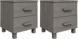 vidaXL - Nachtkastjes - HAMAR - 2 - st - 40x35x44,5 - cm - grenenhout - lichtgrijs