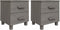 vidaXL - Nachtkastjes - HAMAR - 2 - st - 40x35x44,5 - cm - grenenhout - lichtgrijs