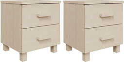 vidaXL - Nachtkastjes - HAMAR - 2 - st - 40x35x44,5 - cm - grenenhout - honingbruin