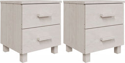 vidaXL - Nachtkastjes - HAMAR - 2 - st - 40x35x44,5 - cm - massief - grenenhout - wit