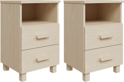 vidaXL - Nachtkastjes - HAMAR - 2 - st - 40x35x62 - cm - grenenhout - honingbruin