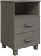 vidaXL - Nachtkastjes - HAMAR - 2 - st - 40x35x62 - cm - grenenhout - lichtgrijs