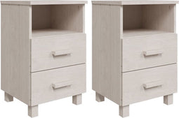 vidaXL - Nachtkastjes - HAMAR - 2 - st - 40x35x62 - cm - massief - grenenhout - wit