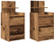 vidaXL - Nachtkastjes - met - 2 - lades - 2 - st - 38x34x80 - cm - oud - hout