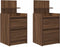 vidaXL - Nachtkastjes - met - 2 - lades - 2 - st - 38x34x80 - cm - bruin - eikenkleurig
