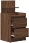 vidaXL - Nachtkastjes - met - 2 - lades - 2 - st - 38x34x80 - cm - bruin - eikenkleurig