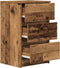 vidaXL - Nachtkastjes - met - 3 - lades - 2 - st - 39x35x65 - cm - oud - hout