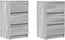 vidaXL - Nachtkastjes - met - 3 - lades - 2 - st - 39x35x65 - cm - grijs - Sonoma