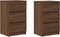 vidaXL - Nachtkastjes - met - 3 - lades - 2 - st - 39x35x65 - cm - bruin - eikenkleurig