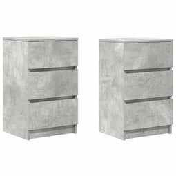 vidaXL - Nachtkastjes - met - 3 - lades - 2 - st - 39x35x65 - cm - betongrijs