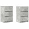 vidaXL - Nachtkastjes - met - 3 - lades - 2 - st - 39x35x65 - cm - betongrijs