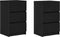 vidaXL - Nachtkastjes - met - 3 - lades - 2 - st - 39x35x65 - cm - zwart