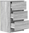 vidaXL - Nachtkastjes - met - 3 - lades - 2 - st - 39x35x65 - cm - grijs - Sonoma