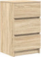 vidaXL - Nachtkastjes - met - 3 - lades - 2 - st - 39x35x65 - cm - Sonoma - eikenkleurig