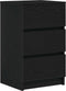 vidaXL - Nachtkastjes - met - 3 - lades - 2 - st - 39x35x65 - cm - zwart