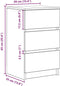 vidaXL - Nachtkastjes - met - 3 - lades - 2 - st - 39x35x65 - cm - wit
