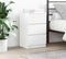 vidaXL - Nachtkastjes - met - 3 - lades - 2 - st - 39x35x65 - cm - wit