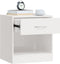 vidaXL - Nachtkastjes - met - lade - 2 - st - hoogglans - wit