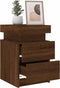 vidaXL - Nachtkastjes - met - LED - 2 - st - 35x39x55 - cm - bruin - eikenkleur