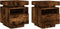 vidaXL - Nachtkastjes - met - LED - 2 - st - 40x39x48,5 - cm - gerookt - eikenkleurig