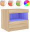 vidaXL - Nachtkastjes - met - LED - 2 - st - 50x40x45 - cm - sonoma - eikenkleurig