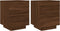 vidaXL - Nachtkastjes - met - LED - 2 - st - bewerkt - hout - bruin - eikenkleur