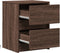 vidaXL - Nachtkastjes - met - LED - 2 - st - bewerkt - hout - bruin - eikenkleur