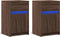 vidaXL - Nachtkastjes - met - LED - 2 - st - bewerkt - hout - bruin - eikenkleur