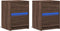 vidaXL - Nachtkastjes - met - LED - 2 - st - bewerkt - hout - bruin - eikenkleur