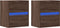 vidaXL - Nachtkastjes - met - LED's - 2 - st - wandgemonteerd - bruin - eikenkleur