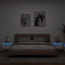 vidaXL - Nachtkastjes - met - LED's - 2 - st - wandgemonteerd - wit