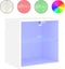 vidaXL - Nachtkastjes - met - LED's - 2 - st - wandgemonteerd - wit