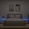 vidaXL - Nachtkastjes - met - LED-verlichting - 2 - st - 35x39x55 - cm - wit