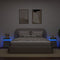 vidaXL - Nachtkastjes - met - LED-verlichting - 2 - st - 35x39x55 - cm - betongrijs