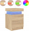 vidaXL - Nachtkastjes - met - LED-verlichting - 2 - st - 35x39x55 - cm - sonoma - eiken