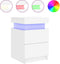 vidaXL - Nachtkastjes - met - LED-verlichting - 2 - st - 35x39x55 - cm - wit