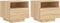 vidaXL - Nachtkastjes - met - LED-verlichting - 2 - st - 40x39x37 - cm - sonoma - eiken