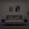 vidaXL - Nachtkastjes - met - LED-verlichting - 2 - st - 40x39x37 - cm - bruineiken