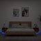 vidaXL - Nachtkastjes - met - LED-verlichting - 2 - st - 40x39x37 - cm - gerookt - eiken