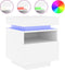 vidaXL - Nachtkastjes - met - LED-verlichting - 2 - st - 40x39x48,5 - cm - wit