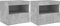 vidaXL - Nachtkastjes - met - LED-verlichting - 2 - st - 50x40x45 - cm - betongrijs