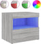 vidaXL - Nachtkastjes - met - LED-verlichting - 2 - st - 50x40x45 - cm - grijs - sonoma