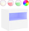 vidaXL - Nachtkastjes - met - LED-verlichting - 2 - st - 50x40x45 - cm - wit