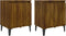vidaXL - Nachtkastjes - met - metalen - poten - 40x30x50 - cm - bruin - eikenkleurig