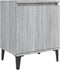 vidaXL - Nachtkastjes - met - metalen - poten - 40x30x50 - cm - grijs - sonoma - eiken
