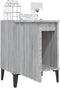 vidaXL - Nachtkastjes - met - metalen - poten - 40x30x50 - cm - grijs - sonoma - eiken