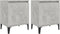 vidaXL - Nachtkastjes - met - metalen - poten - 40x30x50 - cm - betongrijs