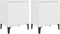 vidaXL - Nachtkastjes - met - metalen - poten - 40x30x50 - cm - wit