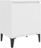 vidaXL - Nachtkastjes - met - metalen - poten - 40x30x50 - cm - wit