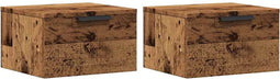 vidaXL - Nachtkastjes - wandgemonteerd - 2 - st - 34x30x20 - cm - oud - houtkleurig
